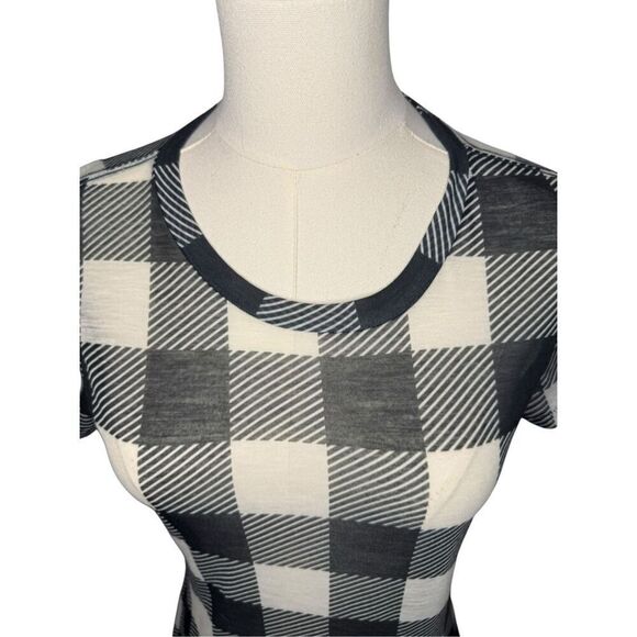 Rag & Bone Women’s Small Checkered Plaid T-Shirt Black & White Sheer - Picture 2 of 6